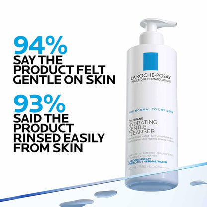 La Roche-Posay Toleriane Hydrating Gentle Face Wash Cleanser for Normal to Dry Sensitive Skin, 13.5 fl. oz., 0.9625 pounds, 400 mililitro, 1