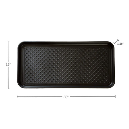 Stalwart - Bandeja para Botas para Todo Tipo de climas, Juego de 2 Alfombrillas Grandes de plástico Resistente al Agua, para Uso en Interiores y Exteriores en Todas Las Estaciones (Negro)