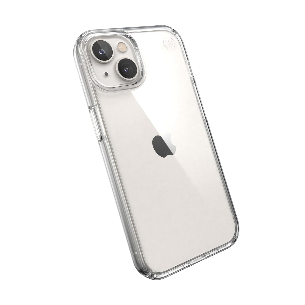 Speck Presidio Perfect Clear Funda Compatible con iPhone 14/13, Protección Caídas 4m, Bisel Elevado, Protección Antimicrobiana - Transparente