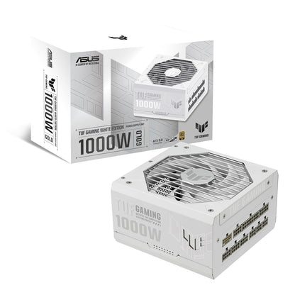 ASUS TUF Gaming 1000 W Gold White Edition (1000 W, Fuente de alimentación Totalmente Modular, 80+ Gold Certificed, componentes de Grado Militar, Doble rodamiento de Bolas, Ventilador de tecnología