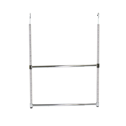 Oceanstar ACR1538C 2-Tier Portable Adjustable Closet Hanger Rod, Chrome