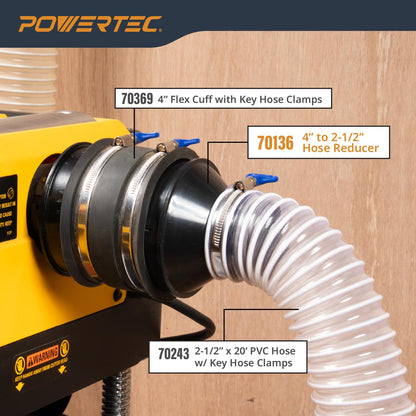 POWERTEC 70136 4-Inch to 2-1/2-Inch Cone Reducer