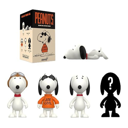 Super7 - Peanuts, Blind Box Reaction Sorpresa, Wave 6, Coleccionable | Incluye Snoopy, Sleeping Snoopy, Joe Cool, Flying Ace y personaje misterioso, figura articulada, coleccionista adulto