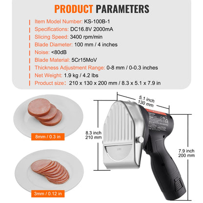 VEVOR Cuchillo eléctrico Shawarma