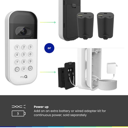 myQ Smart Garage Door - Teclado de vídeo con cámara Gran Angular, códigos Pin Personalizables y Control de Smartphone: Toma el Control de tu Acceso al cochera Funciona con abridores de Chamberlain,