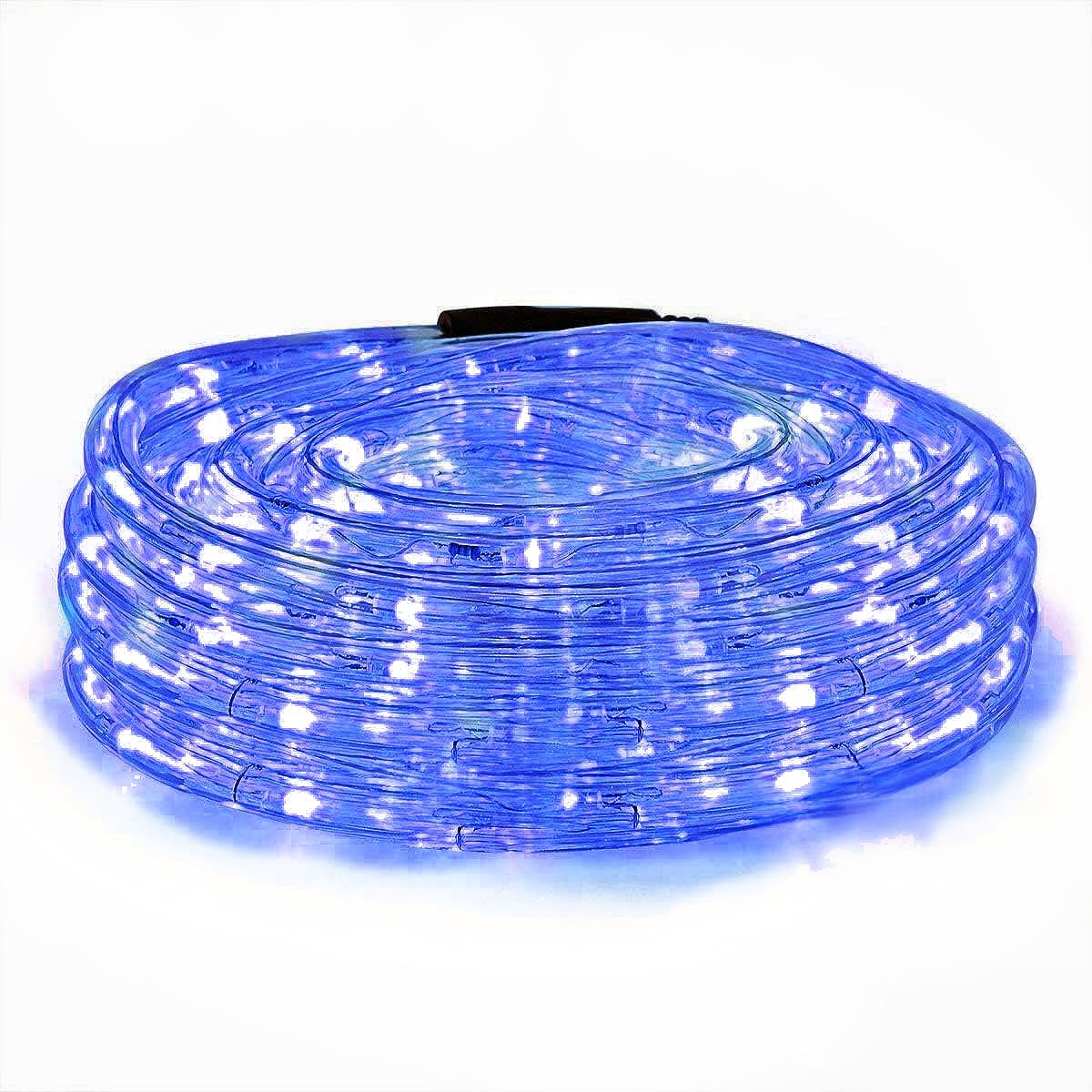 Luces Navideñas Manguera de luz led- Luces de Navidad 10M 200LED con 8 modos Manguera Transparente IP67 Impermeable Luz de Cadena para exterior (10M 200LED, Azul)