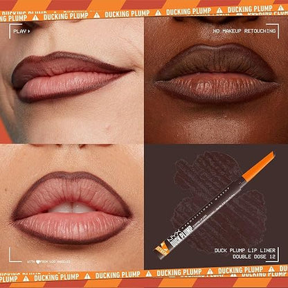NYX Professional Makeup Duck Plump Liner, Delineador de Labios Voluminizador, 10 Horas de Duración, Infusionado con Jengibre, Tono Double Dose