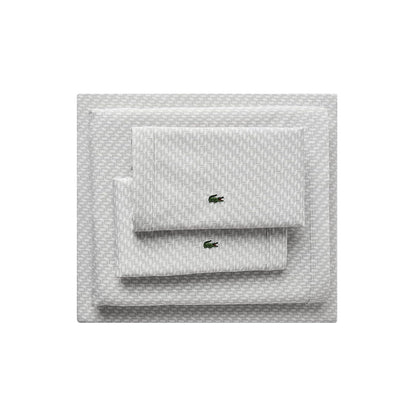 Lacoste Racquets Juego de Sábanas de Percal de Algodón, 4 Piezas - Queen - Gris