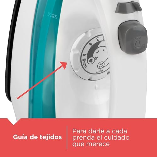 Black+Decker Plancha de Vapor 1100W con Suela Antiadherente, IRBD100 | Golpe de vapor y rocío fino para arrugas díficiles
