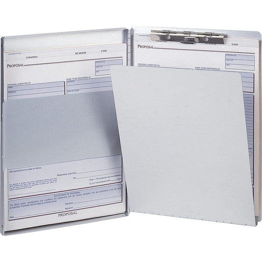 Officemate 83203 Side-Loading Aluminum Forms Holder, 8.5 x 12 inch, Metallic Silver