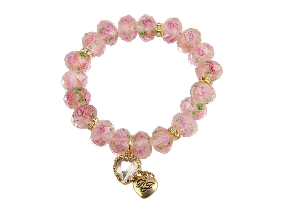 Betsey Johnson Womens Heart Charm Bracelet