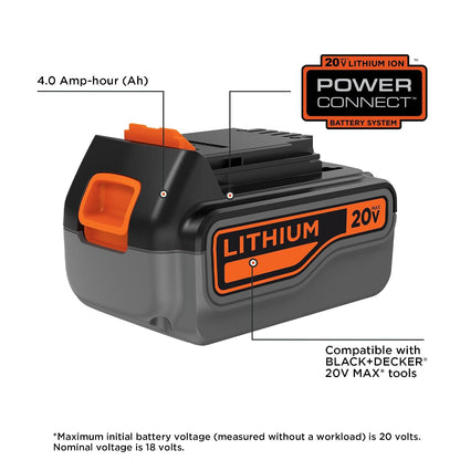 Black+ Decker - Batería de Iones de Litio (20 V, 4,0 Ah)