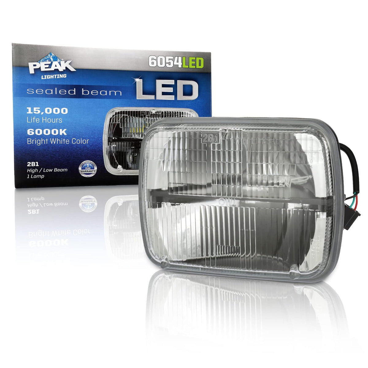 PEAK Faros Delanteros LED H6054LED, 6000 K, Blanco