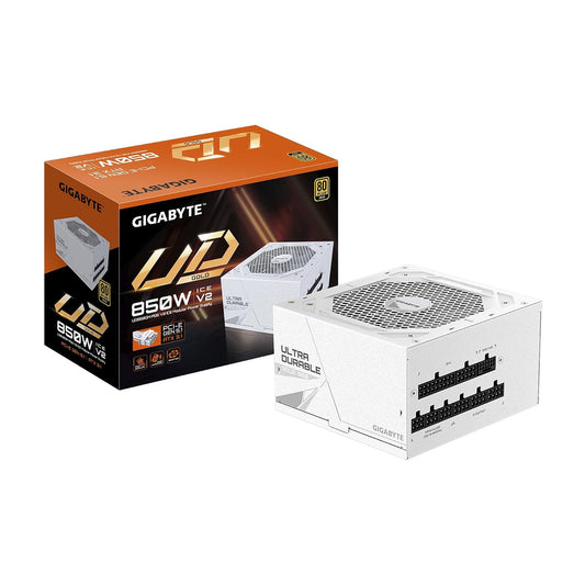 GIGABYTE UD850GM PG5 V2 Ice - 850W 80 Plus Certificado Platinum - PCIe5.1 Ready - ATX3.1 - Fuente de alimentación Totalmente Modular (GP-UD850GM PG5 Ice)