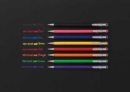 Pentel Mattehop Bolígrafo de Tinta Gel Opaco, Punto Mediano, 1.0 mm, Tinta Verde, Caja con 12 Piezas, K110-VD