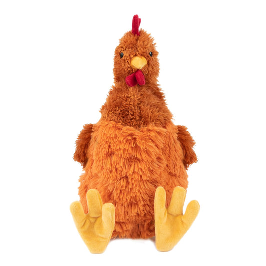 Best Pet Supplies Juguete de Peluche Pollo Arrugado para Perros Cachorros y Adultos Tamaño Grande Café