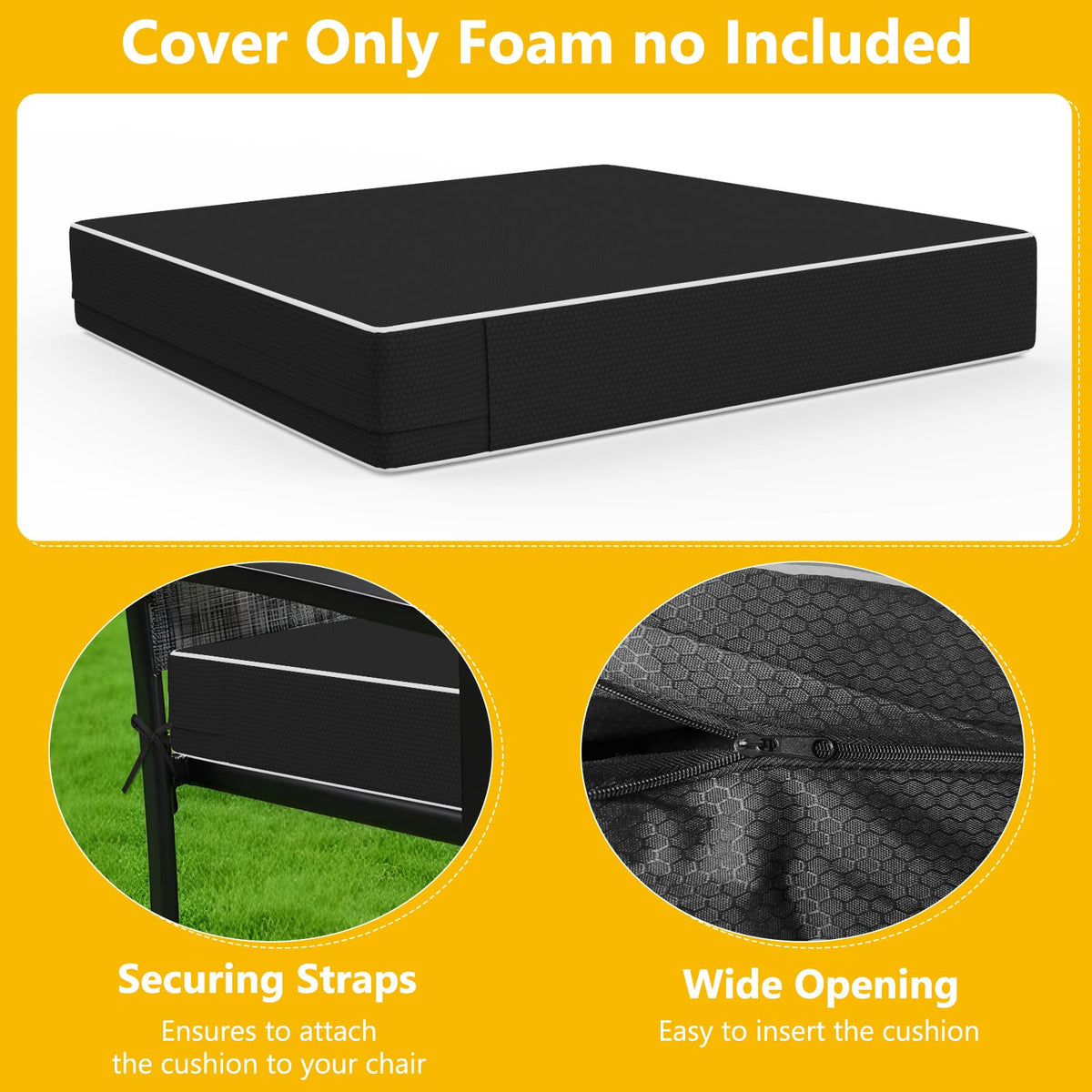 COSHNIBI - Fundas de cojín de patio de 24 x 24 x 4 pulgadas, impermeables y resistentes a la decoloración, funda de cojín para exteriores, funda de cojín de ratán, sofá y asiento de descanso, paquete