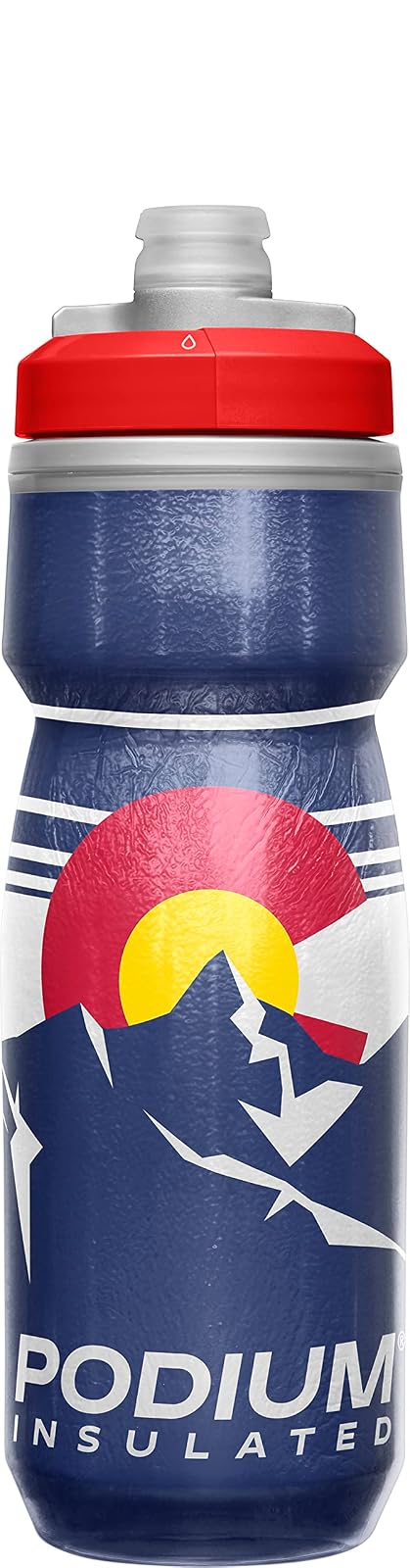 CamelBak Podium Chill Bike - Botella de agua aislada para apretar, colorado, 21 onzas