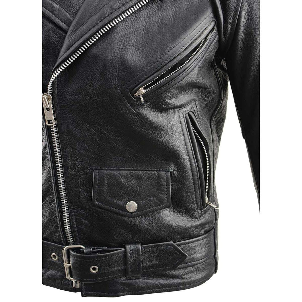 Milwaukee Leather Chamarra de Moto para Hombre, Negro, XL