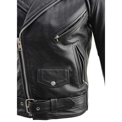 Milwaukee Leather Chamarra de Moto para Hombre, Negro, XL