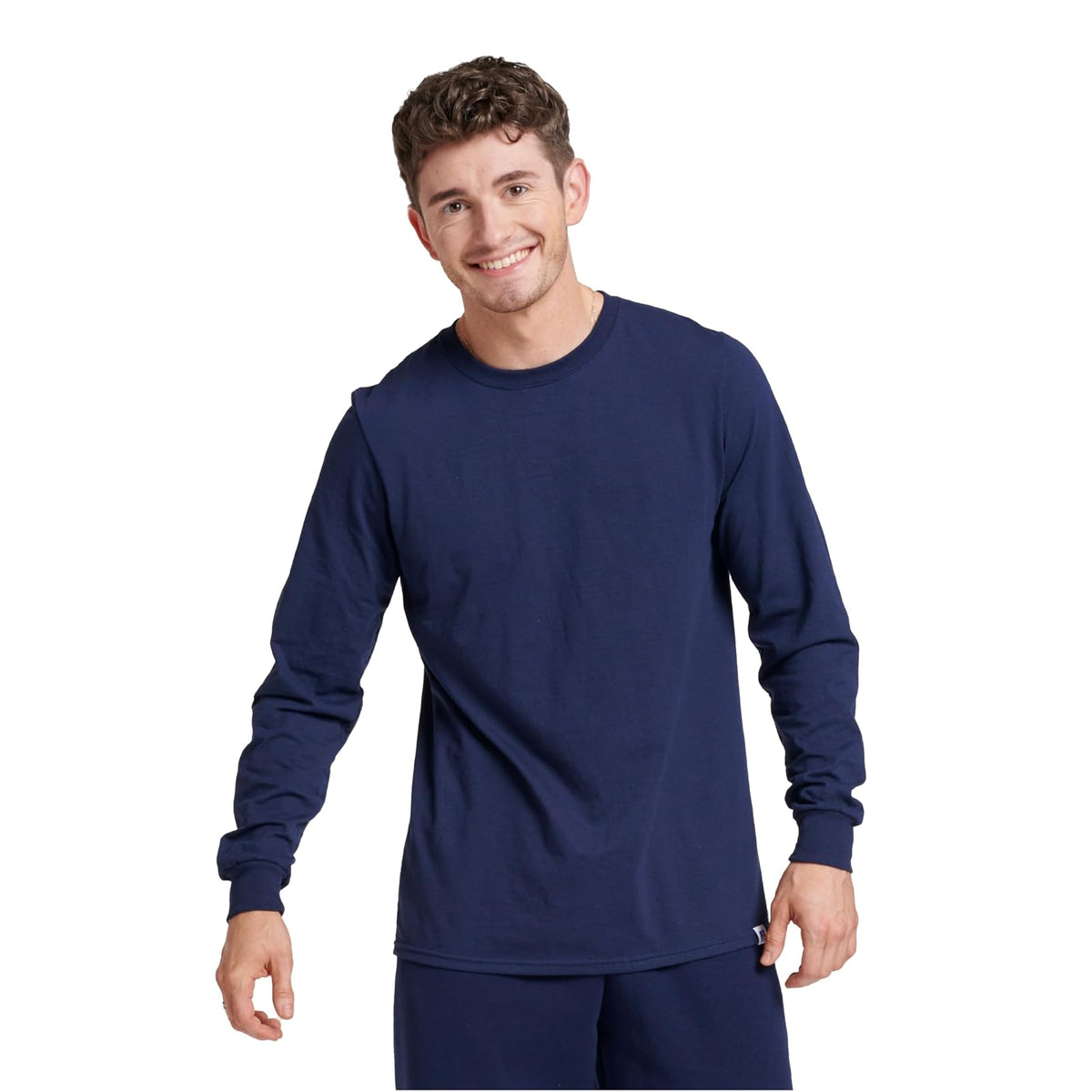 Russell Athletic Playera de Manga Larga de Alto Rendimiento para Hombre - Marino - M