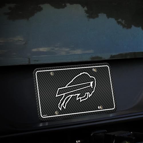 Rico Industries NFL Carbon Fiber Metal Tag Metal Auto Tag 8.5" x 11" - Great for Truck/Car/SUV