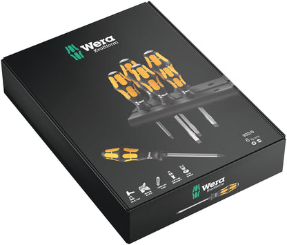 Wera 932/6 Kraftform Plus Juego de destornilladores y estante, 6 piezas