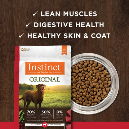 Instinct Original para Perro | Alimento Premium Sabor Res | Receta Sin Cereales 20 lb (9kg)