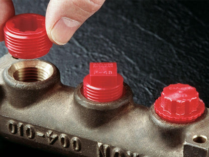 Caplugs 99390176 Plastic Threaded Plug for Pipe Fittings. P-48, PE-HD, To plug thread size 1/2 NPT", Red (Pack of 50)