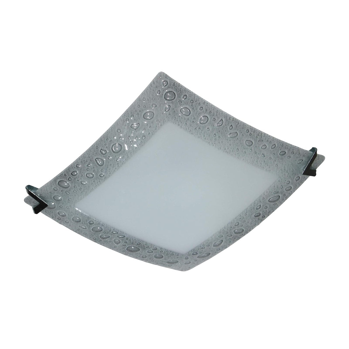 MAXXI MX-PF8030 Plafón Cuadrado Vidrio Contorno Gris, 29 cm