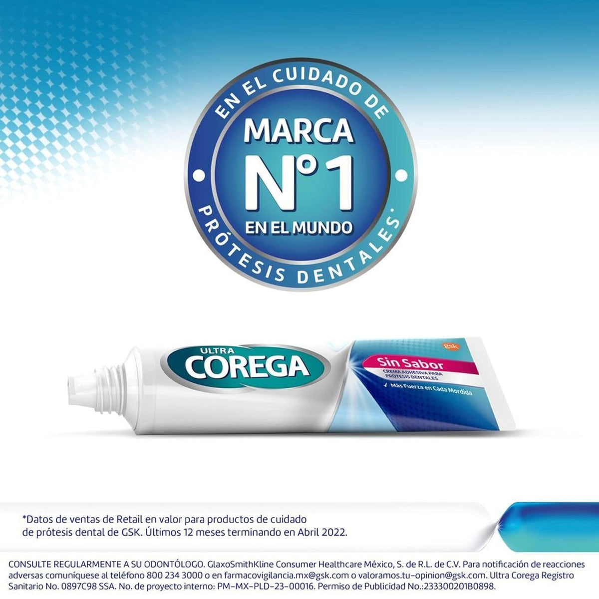 Corega Ultra Crema Adhesiva para Prótesis Dentales Sin Sabor 70g