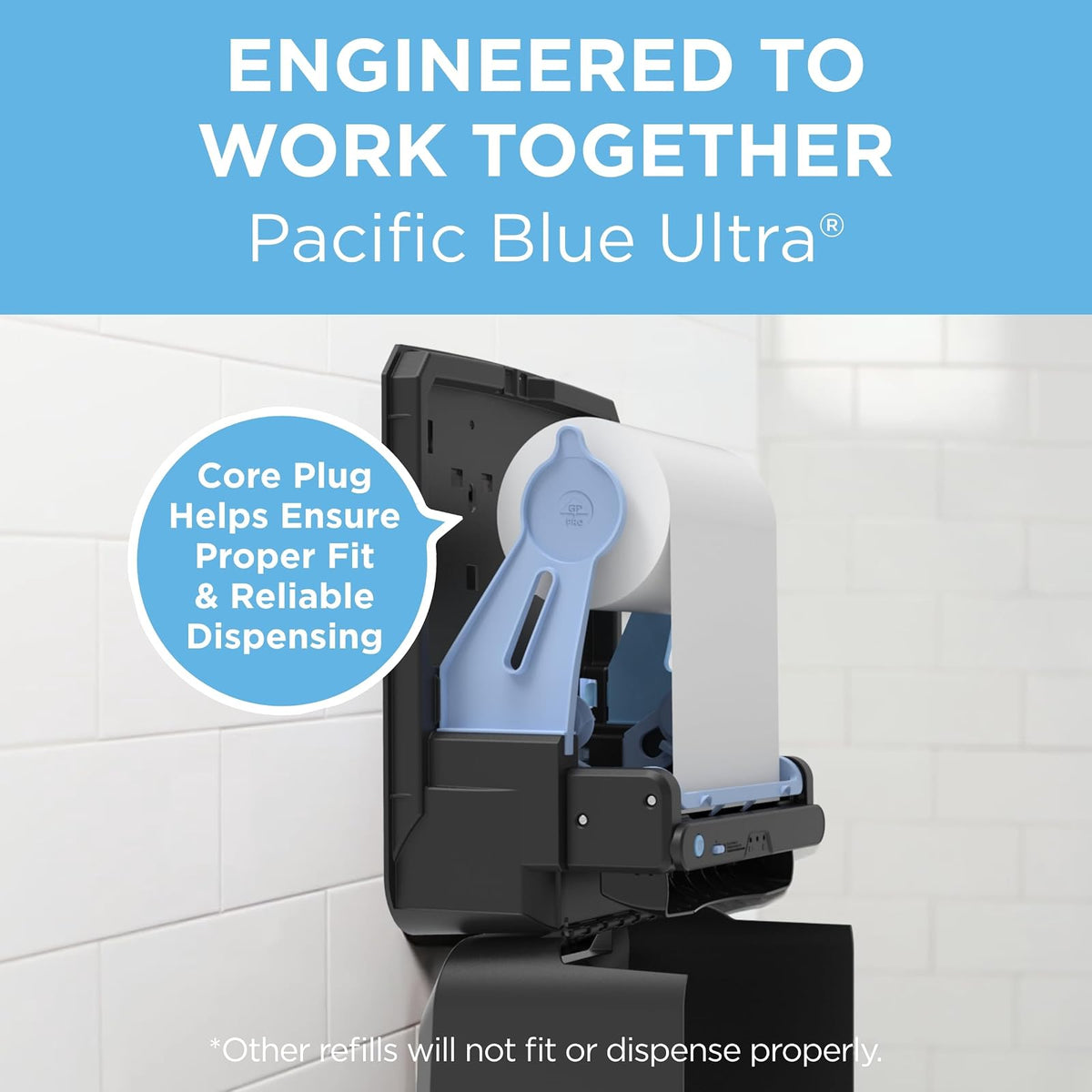 Pacific Blue Ultra™ Automated Paper Towel Dispenser by Georgia-Pacific, Black, 59590, 12.9” W x 8.7” D by 15.5” H