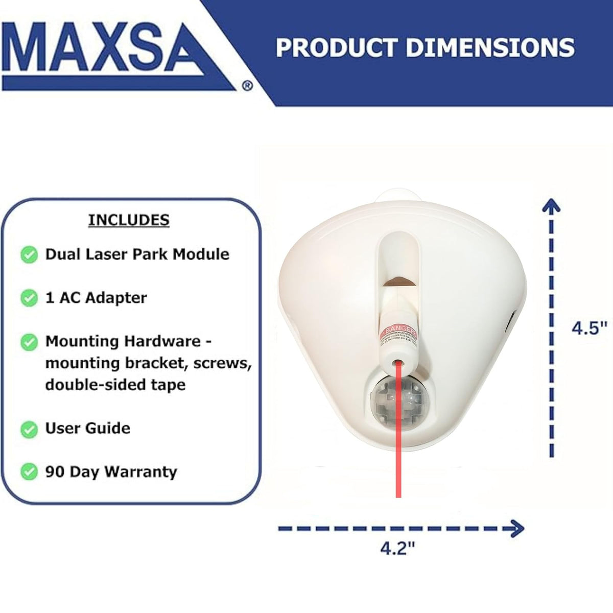 MAXSA Innovations 37310-W-RS White Single Parking Aid