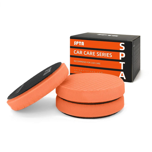 SPTA X00224Y6O3 - Almohadilla de corte ligero naranja, almohadillas para orejas de pulido compuestas de 125 mm, cara de 5.5 pulgadas para placa de respaldo de 5 pulgadas y 125 mm para pulidor de