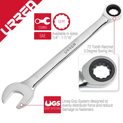 Urrea Llave combinada de matraca 7/16"