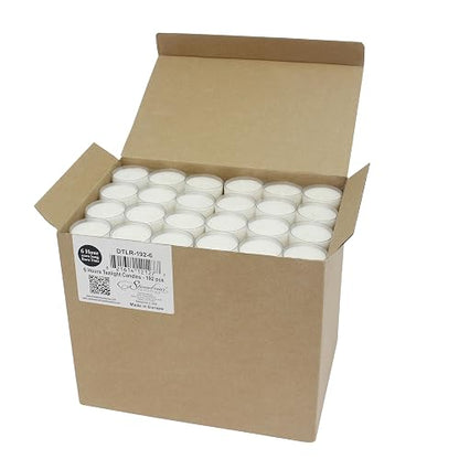 Stonebriar 192 unidades blancas sin perfume de 6 a 7 horas de tiempo de combustión extendido taza transparente de té velas