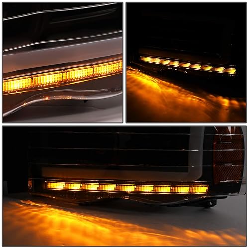 DNA MOTORING HL-LB-DR02-BK-CL1 Par de faros LED DRL compatible con 02-05 Ram 1500 2500 3500