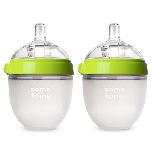 Comotomo, Biberón, verde, 5°oz, 2 unidades