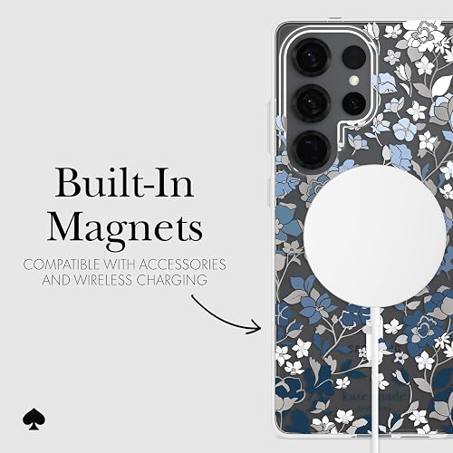 Kate Spade New York - Funda para Samsung Galaxy S25 Ultra (Carga magnética e inalámbrica), diseño de Flores Azules