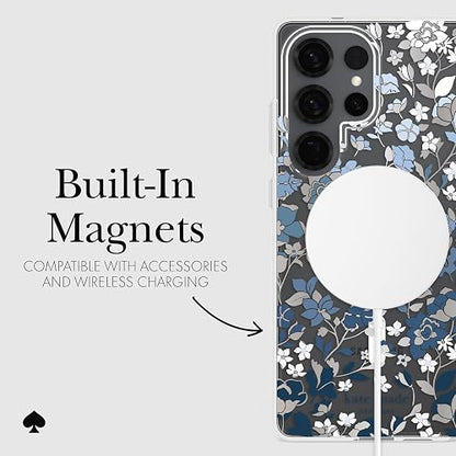 Kate Spade New York - Funda para Samsung Galaxy S25 Ultra (Carga magnética e inalámbrica), diseño de Flores Azules