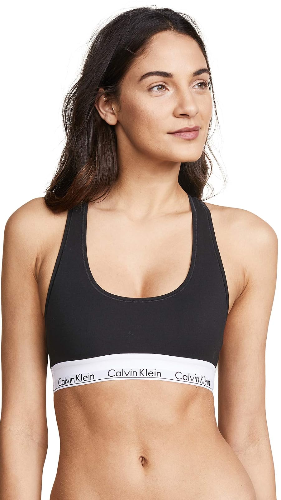Calvin Klein Bralette de Algodón sin Forro - Midnight Black - CH