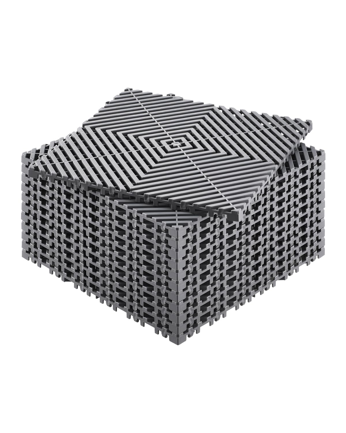VEVOR Alfombrilla de Drenaje Entrelazada Antideslizante, 40 Piezas - Gris - 31L x 31An x 1.5E cm