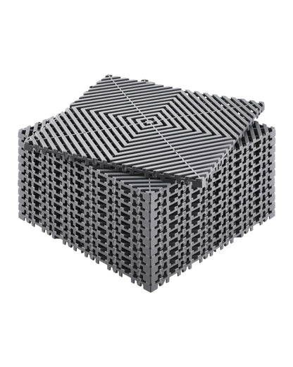 VEVOR Alfombrilla de Drenaje Entrelazada Antideslizante, 40 Piezas - Gris - 31L x 31An x 1.5E cm