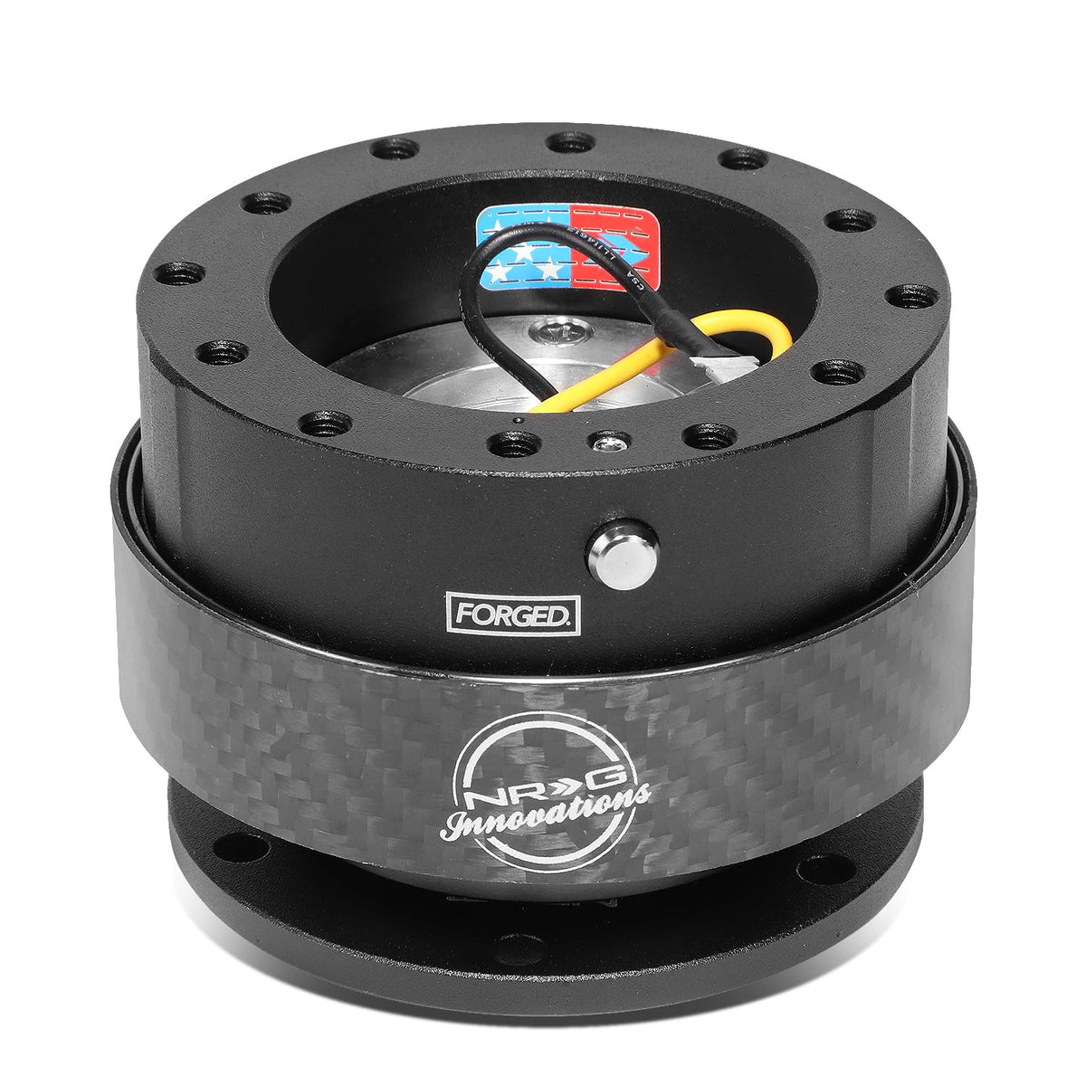 NRG Innovations Kit de Liberación Rápida SRK-200RD Cuerpo Rojo/Rojo Gen 2.0 - Cuerpo negro - fibra de carbono negra