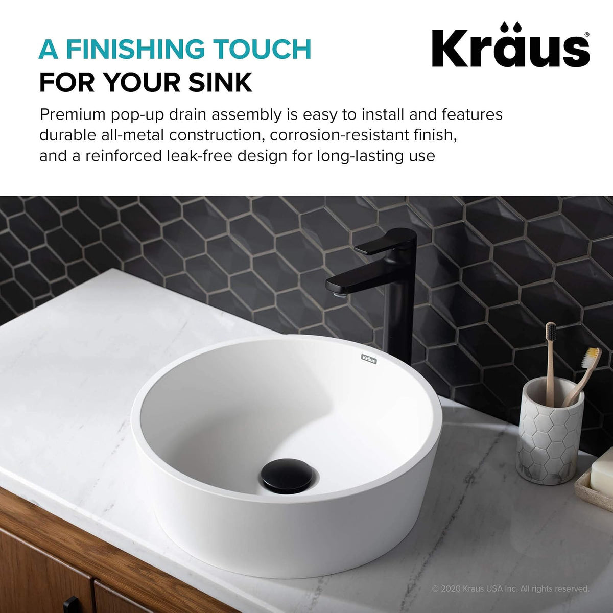 Kraus PU-10BG - Escurridor desplegable, color dorado, Moderno, Negro mate