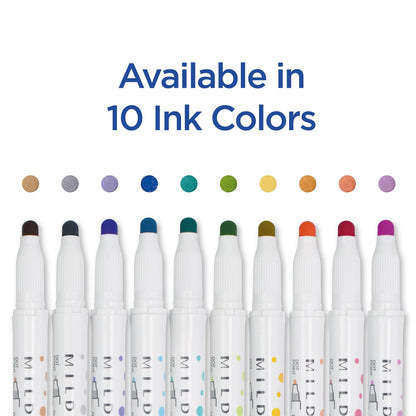 Zebra Pen Mildliner Marcador Doble Punta 73405 | Colores Surtidos, Paquete de 5, Tinta Pigmentada a Base de Agua, Puntas Extra Finas Bala y Puntos