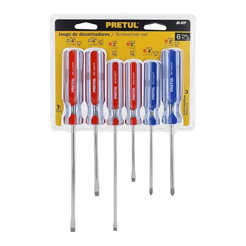 Pretul JD-6TP, Juego de 6 desarmadores, mango de PVC