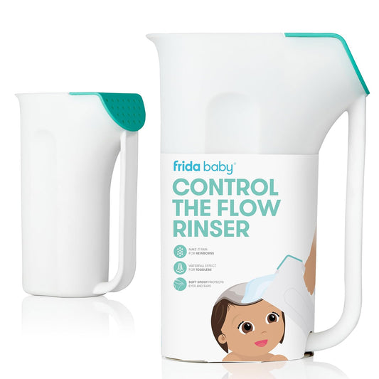Frida Baby Regadera Infantil para la Ducha | Hora del Baño | Mango Ergonómico de Fácil Agarre | 2 Formas de enguagar | SIN BPA