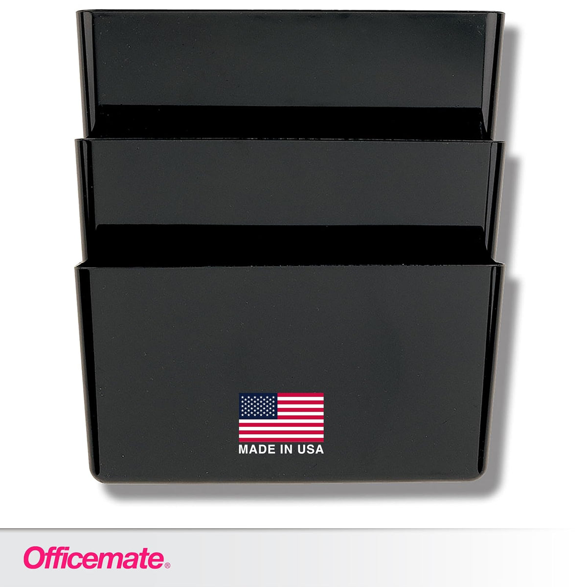 Officemate Letter Size Wall File, Recycled, Black, Set of 3 (26092)