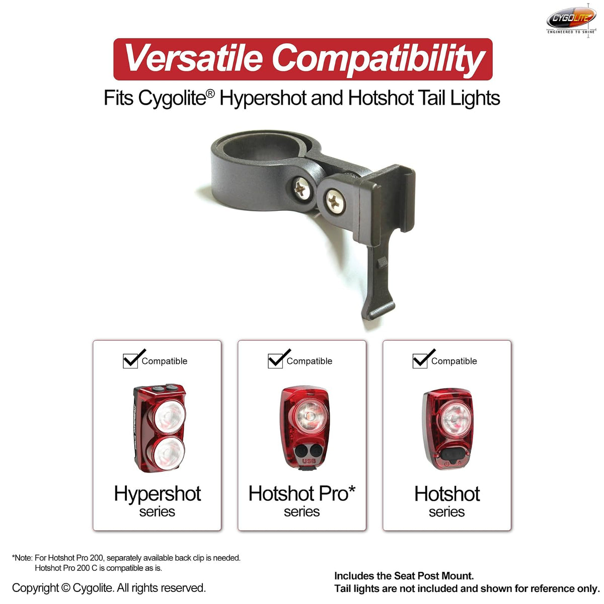 Cygolite Soporte para tija de sillín Hotshot